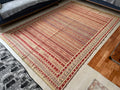6x9 Vintage Soumak Kilim Rug: Hand-Knotted Wool Striped Rug
