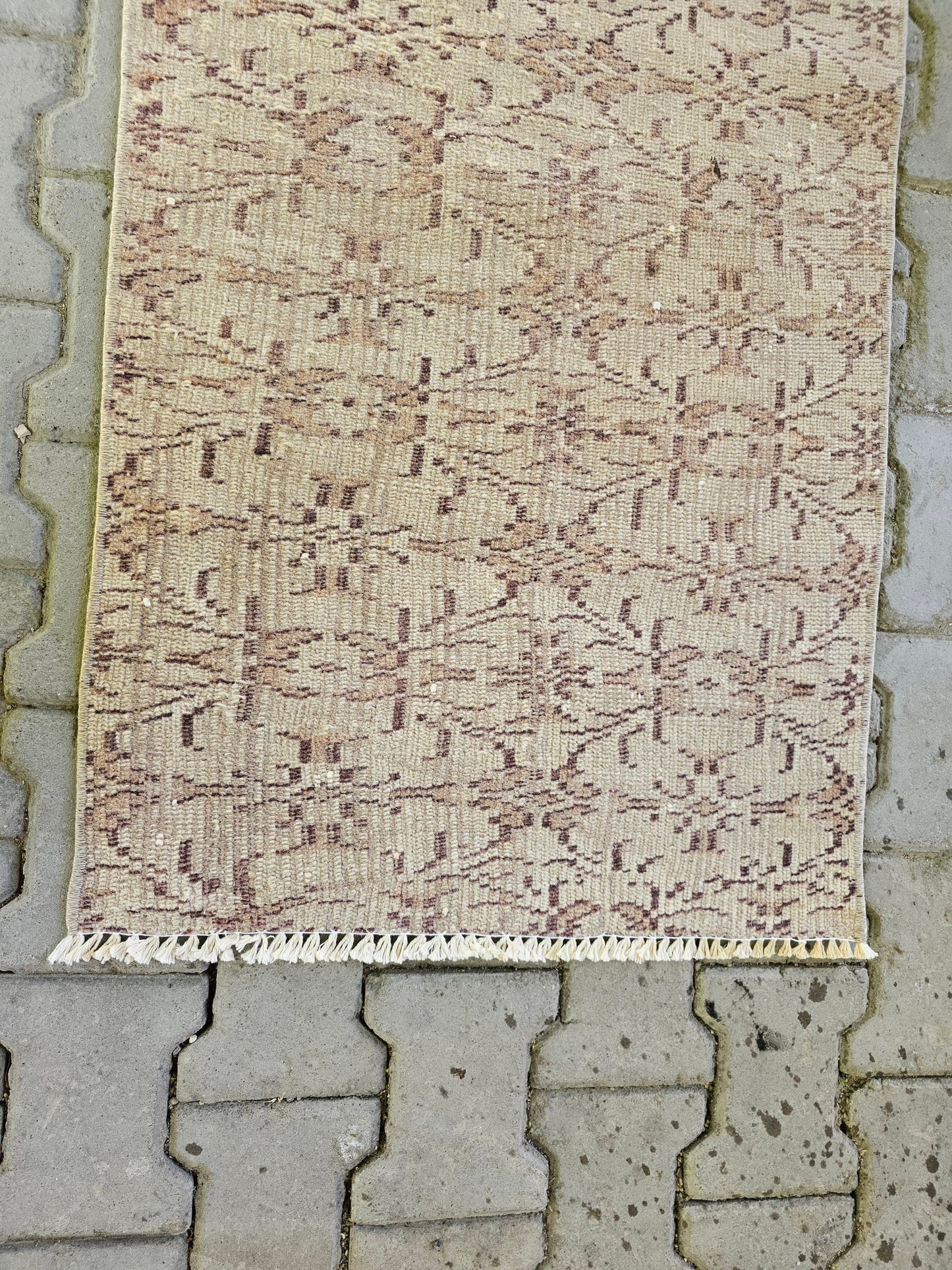 Authentic Vintage Oushak Runner Rug for Aisle and Hallway