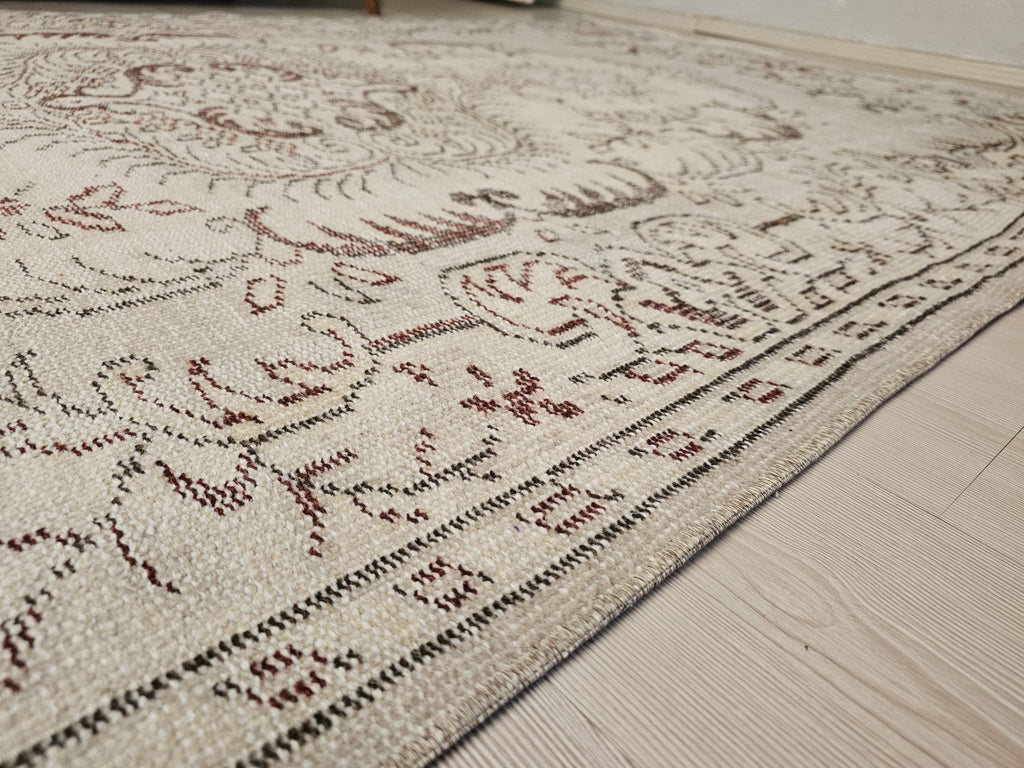 6x9 Hand-Knotted Wool Oushak Rug: Turkish Home Decor Carpet