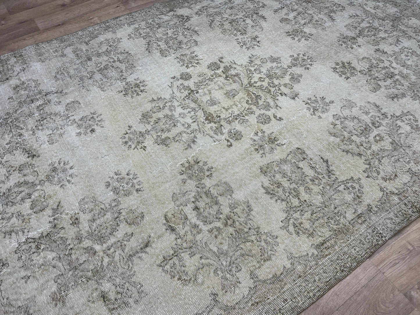 Reserved - 7.50x11.65 feet Cream Vintage Floral Design Turkish Area Rug