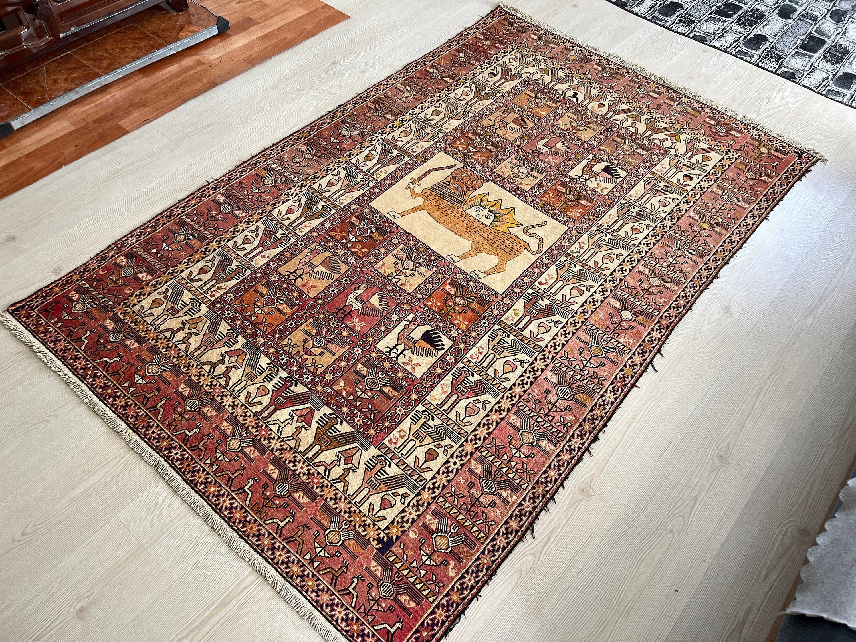 Vintage Silk Soumak Rug: Hand-Embroidered Kilim, Decorative Anatolian Rug (4.25x6.80 ft)