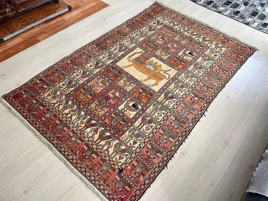 Silk Soumak Rug /4.25x6.80 feet / Soumak Kilim Rug, Hand Embroidered Rug, Vintage Decorative Rug