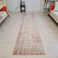 Vintage Turkish Runner Rug: Handwoven Wool Oushak, 9 ft Faded Hallway Rug