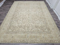 Oversize Hand Knotted Wool Rug: 9.60x12.60 ft. Vintage Turkish Geometric Carpet