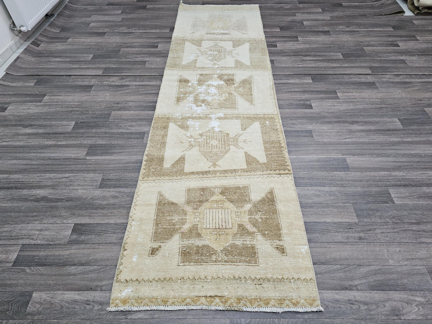 3x9 Narrow Neutral Vintage Turkish Runner