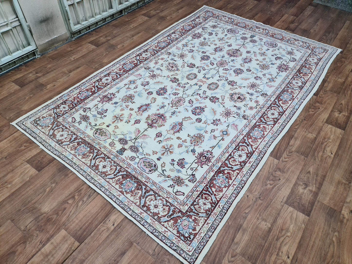 Modern Oushak Area Rug Vintage/ 6.55x10.40 feet