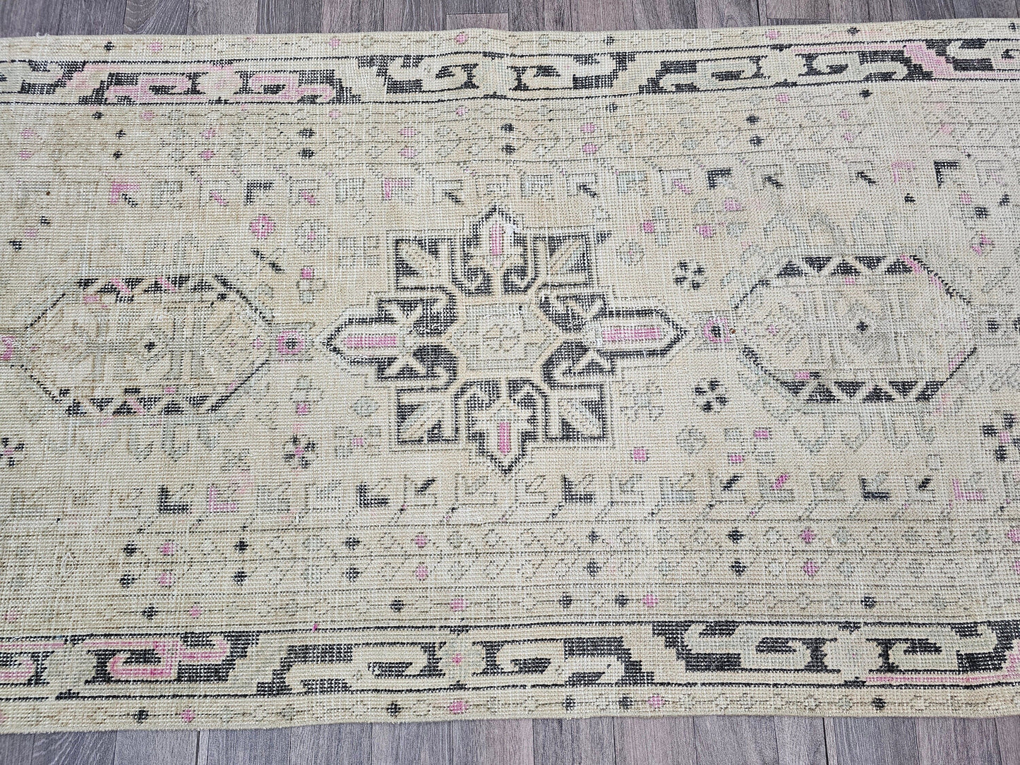 3x12 Wide Neutral Vintage Turkish Runner