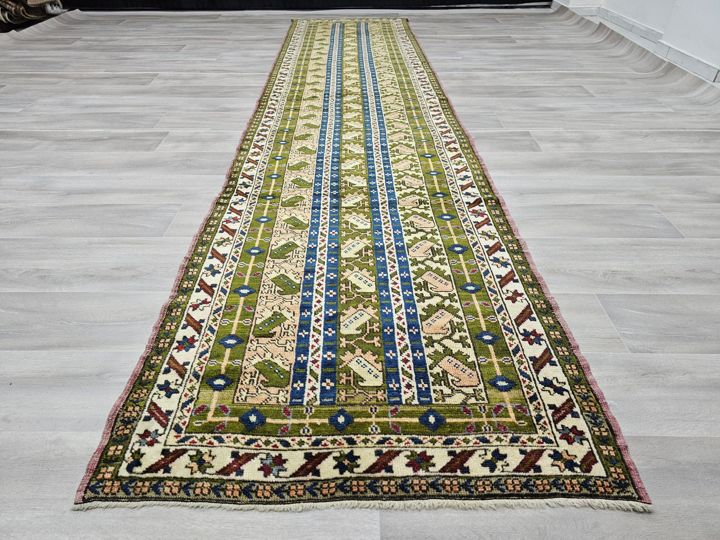 3x13 feet Soft Antique Turkish Runner Rug