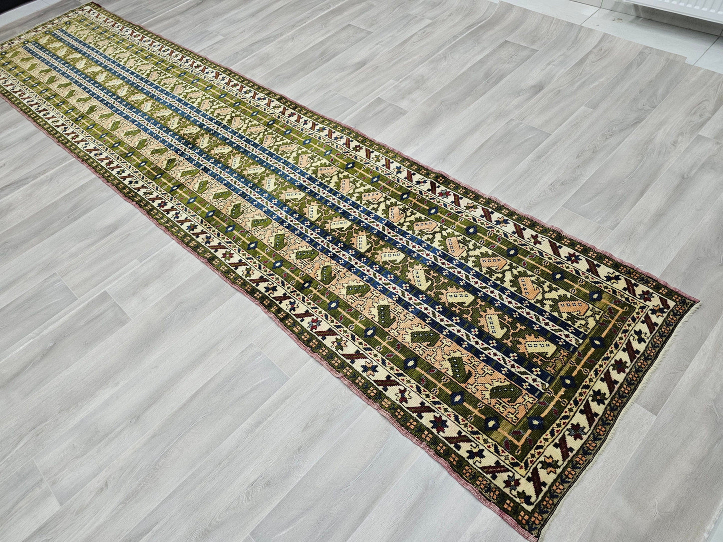 3x13 feet Soft Antique Turkish Runner Rug