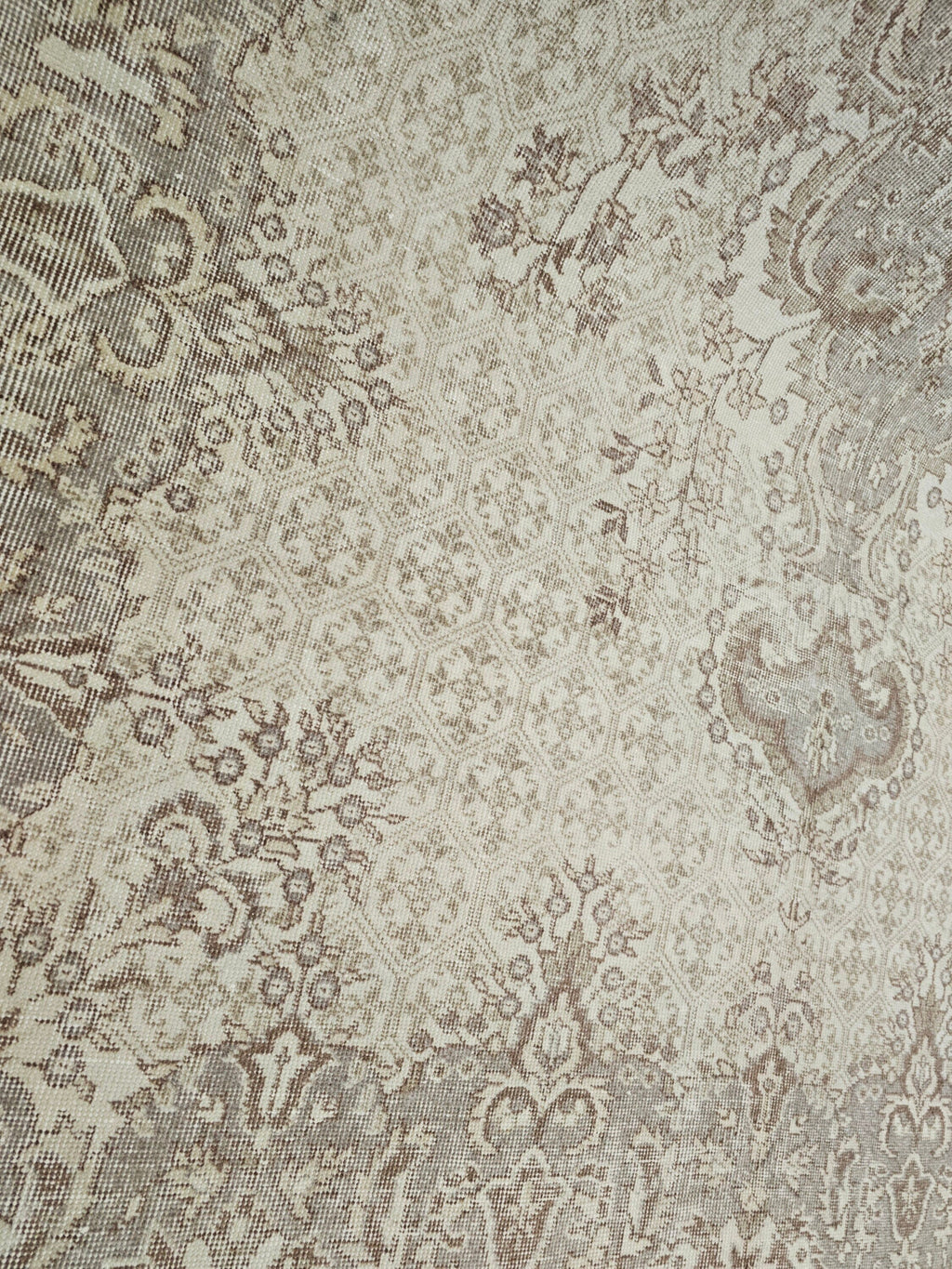 7x10 Neutral Oushak Rug: Hand-Knotted Vintage Wool Area Rug