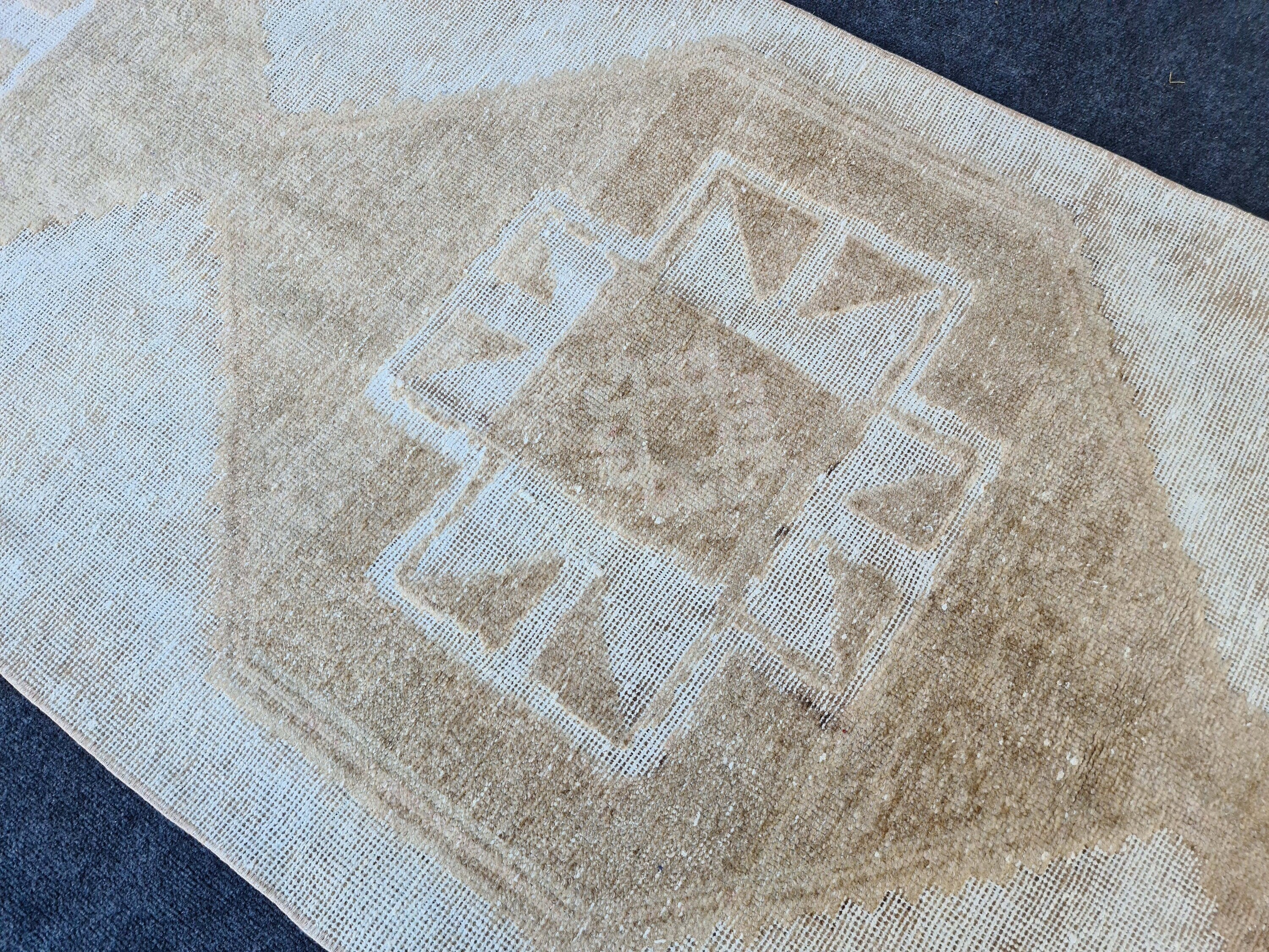 Hand Knotted Oushak Runner: Wide Turkish Hallway Rug (3.28x12.66 ft)