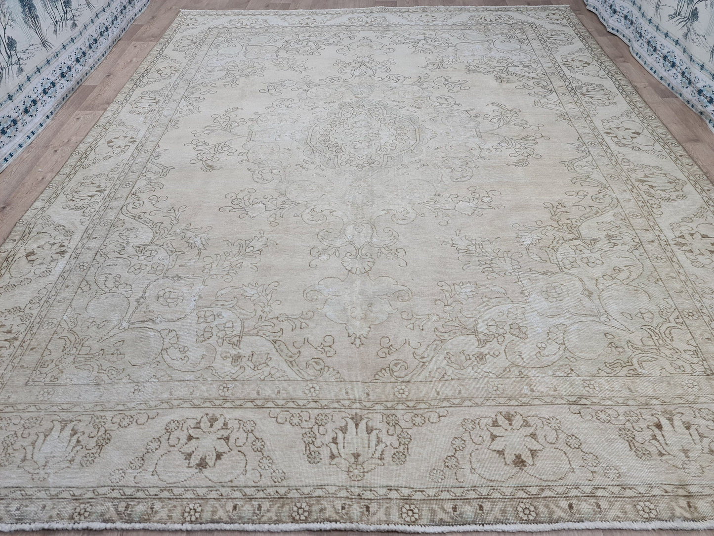 9x12 Modern Oushak Rug / 9.5x12.35 feet /Hand Knotted Wool Carpet/ Oriental Vintage Rug