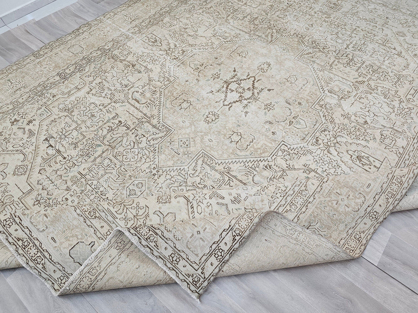 Elegant 9x12 Hand-Knotted Turkish Oushak Wool Rug - Neutral Anatolian Oriental Carpet //9.40x12.50 feet