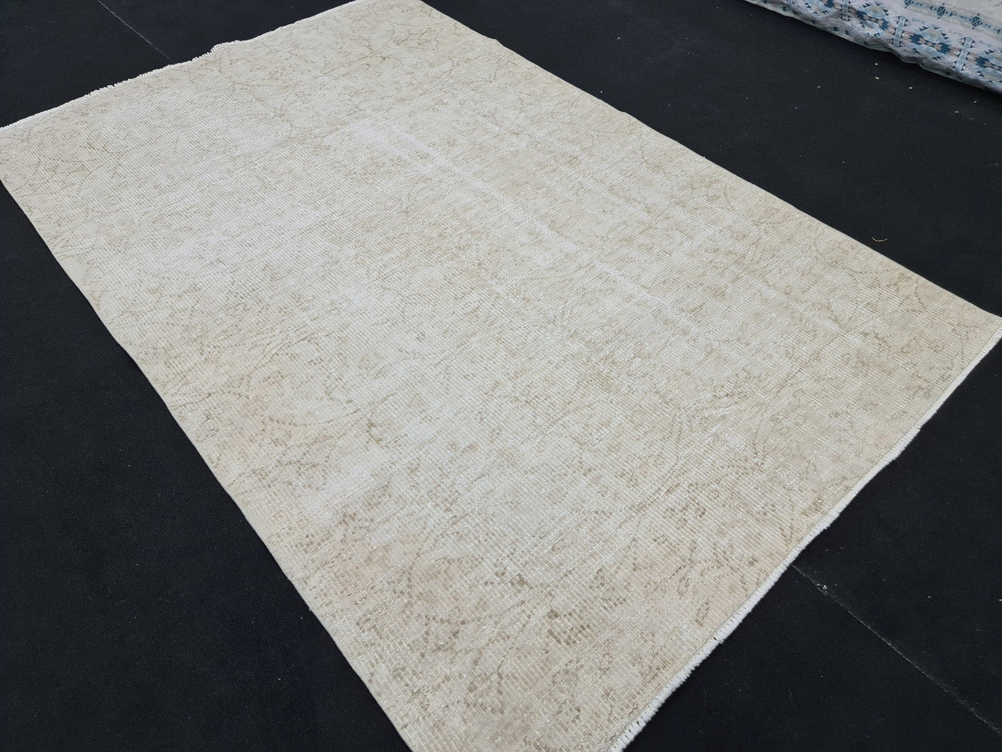 reserved - 5x8 feet Neutral Cream Turkish Rug/ Hand Knotted Wool Oushak Rug