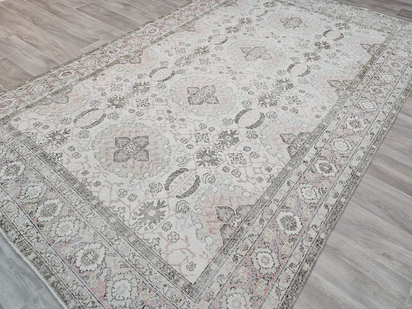 Reserved-7x10 Cream Turkish Oushak Rug