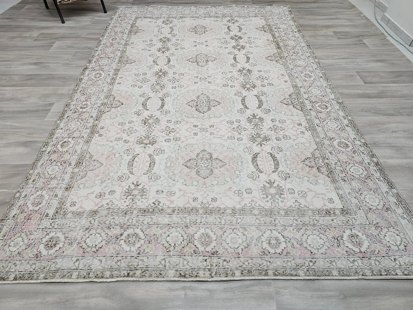 Reserved-7x10 Cream Turkish Oushak Rug