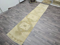 Vintage Oushak Wool Runner: Hand-Knotted Turkish Rug (2.95x13.35 ft)