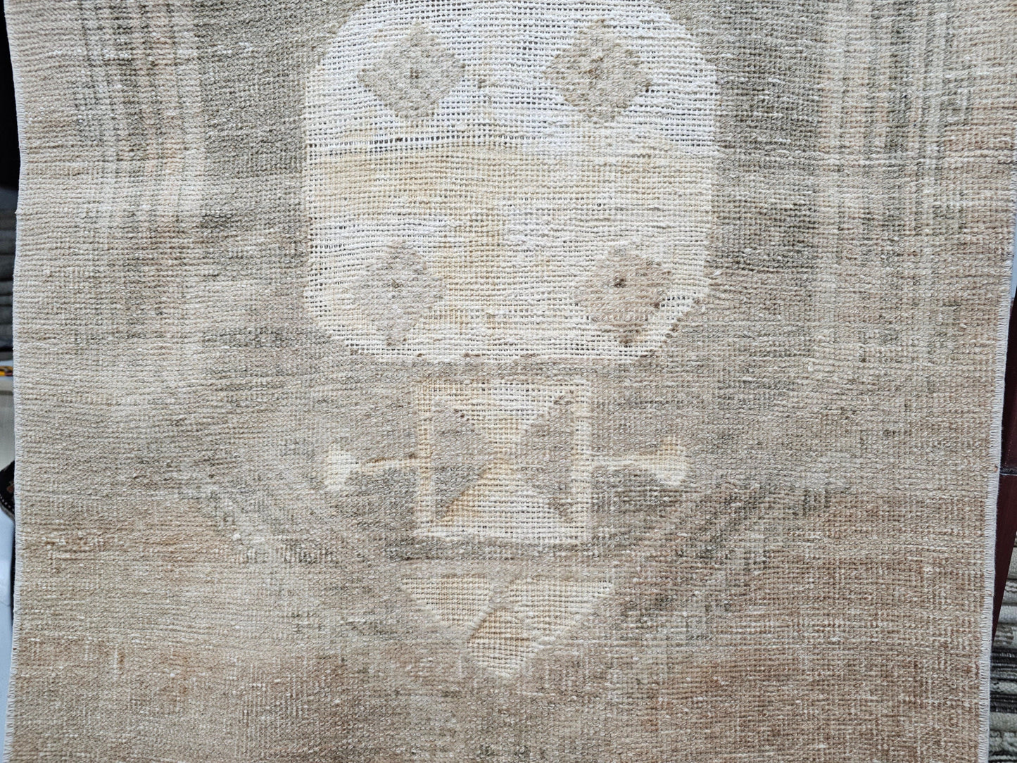 3x11 feet Neutral Oushak Runner for Hallway, Kitchen and Aisle/ Anatolian Runner Rug/ Hand Knotted Wool Turkish Runner