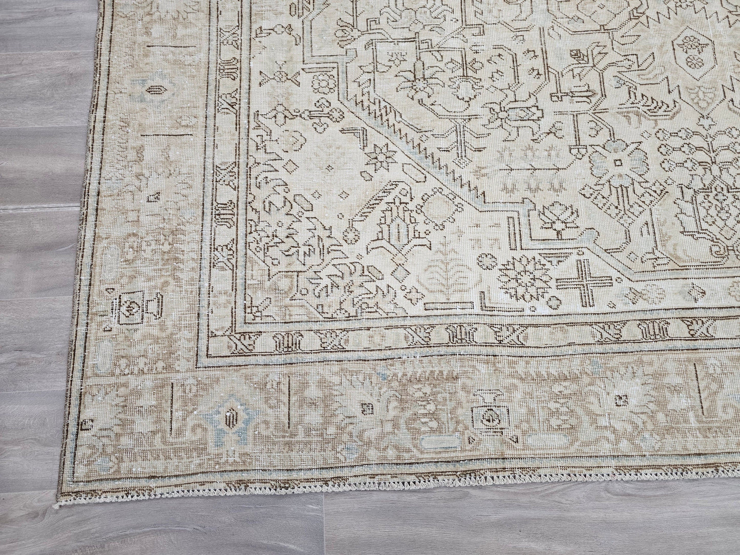 9.5x12.5 feet  Neutral Vintage Area Rug for Livingroom - 9 by 12 Persian Design Rug for Bedroom - Boho Area Rug