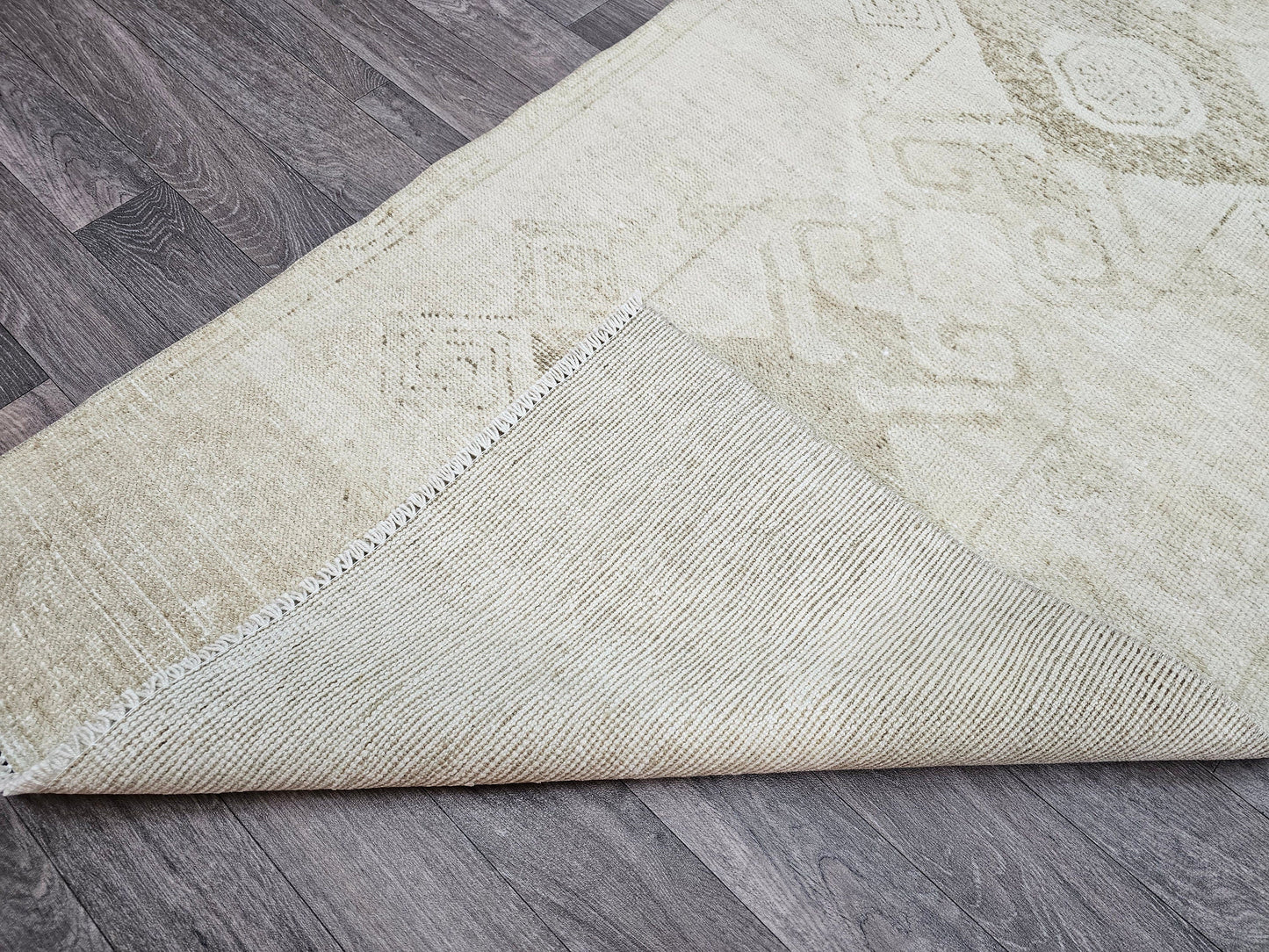 3x12 feet Neutral Turkish Runner - Hand Knotted Faded Wool Oushak Runner - Aesthetic Anatolian Runner for Hallway and Aisle Runner rug