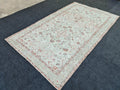 Hand Knotted Wool Turkish Rug: 5x9 Cream Floral Isparta Rug