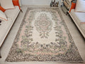 6x10 Vintage Turkish Oushak Rug: Hand-Knotted Wool Area Rug