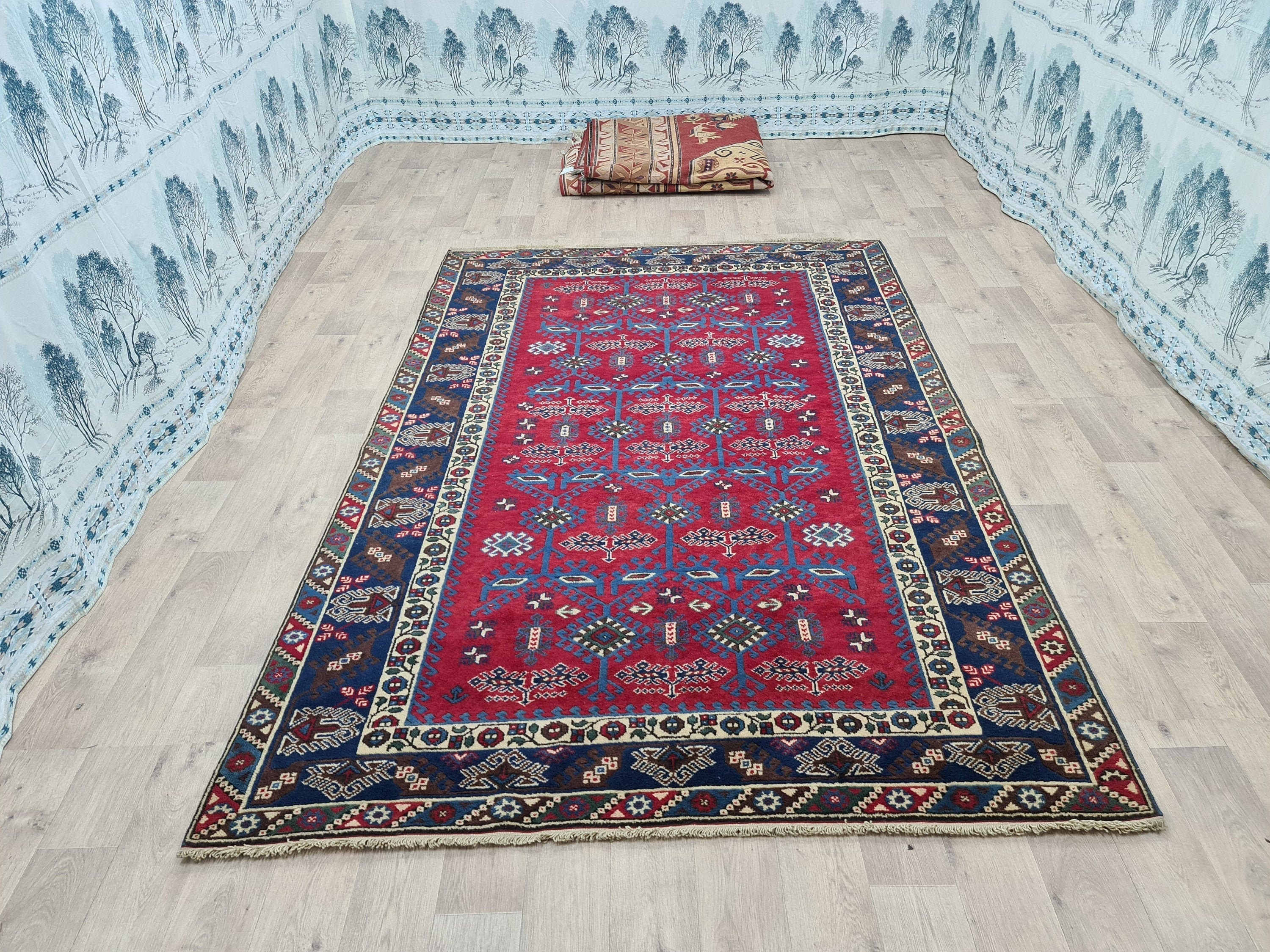 Hand-Knotted Wool Oushak Rug: 6x9 Turkish Area Rug