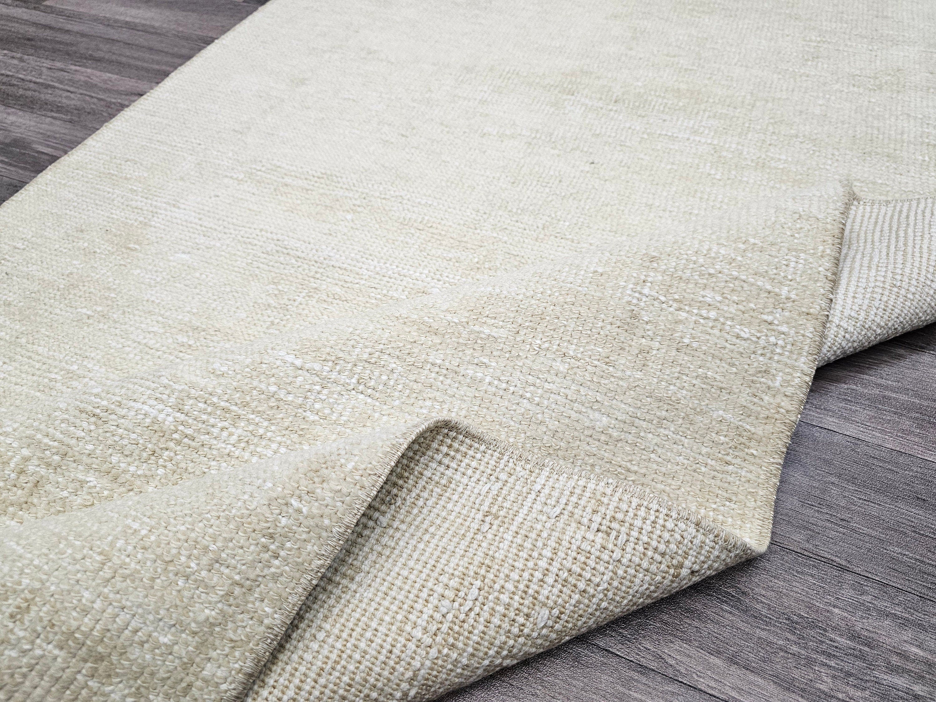 Neutral Turkish Runner Rug: 3x12 Vintage Hand-Knotted Wool Oushak