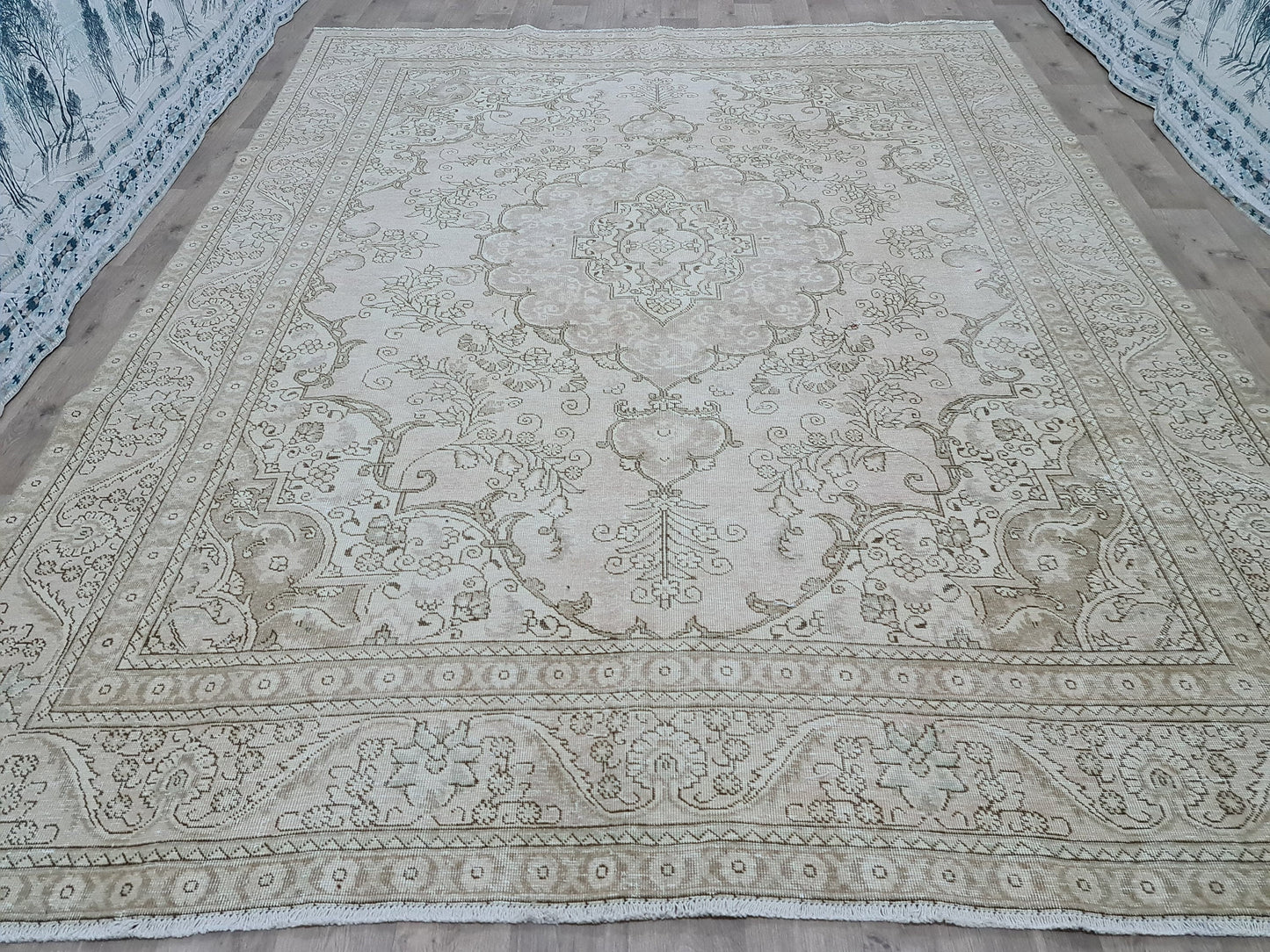 9x12 Neutral Oushak Area Rug