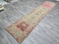 Antique Turkish Wool Runner Rug: Muted Pastel Herki Hallway Rug