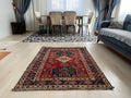 Vintage Anatolian Soumak Wool Rug: 4x5 Tribal Entryway Carpet
