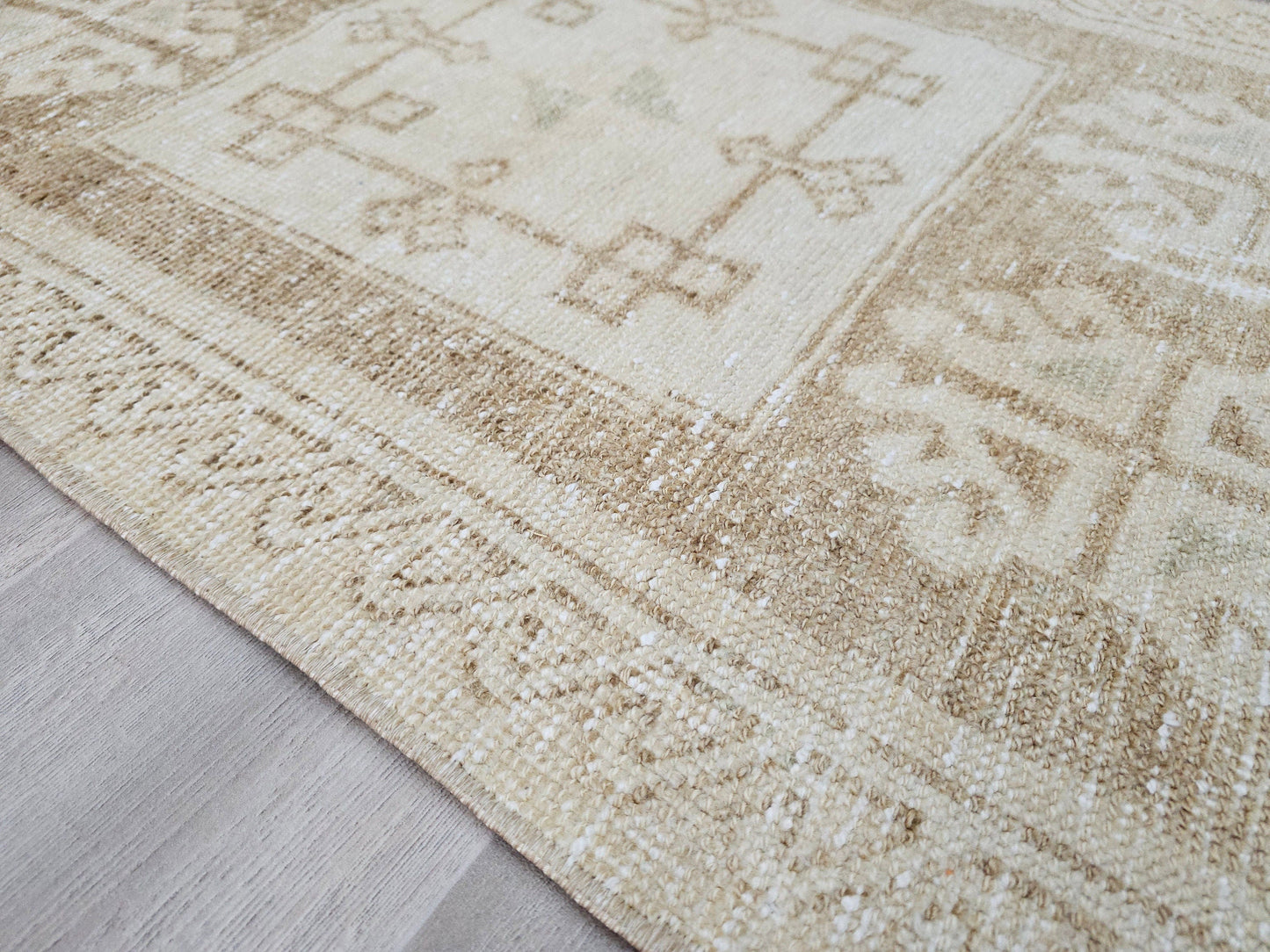 Neutral Runner Rug/ 2.50x11.85 feet / Turkish Runner Rug for Hallway and Kitchen/ Outdoor Rug Runner/ Anatolian Runner Rug