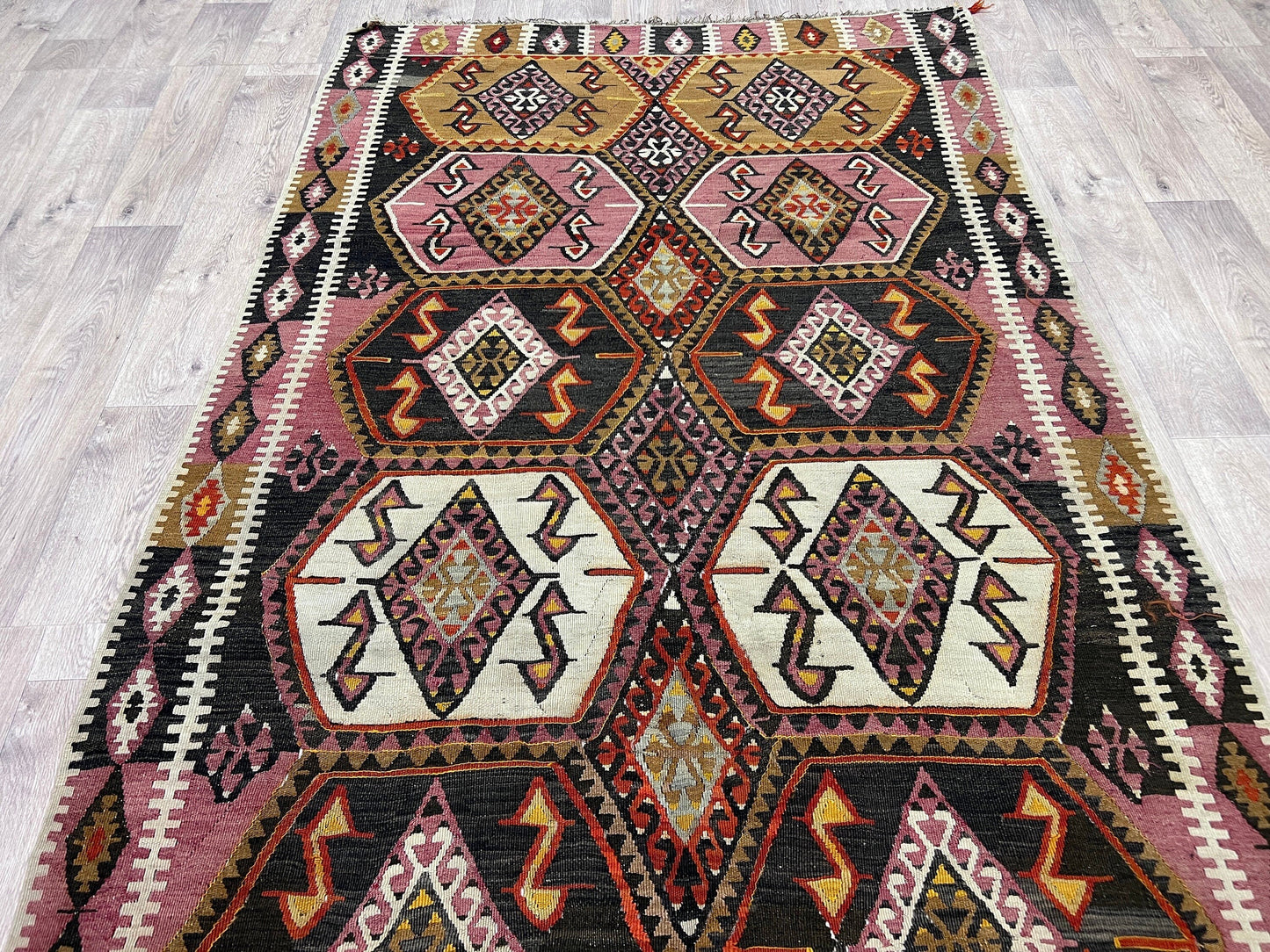 Turkish Kilim / 5x10.50 feet / Vintage Kilim Rug - Kelim Teppich - Oriental Kilim Carpet - Vegatable Dyed Rug - Malatya Kilim Rug