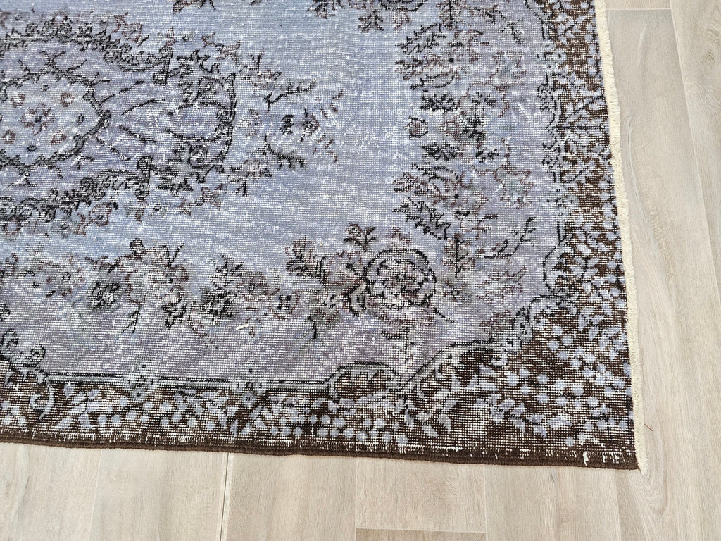 Handknotted Wool Oushak Rug: 3'11'' x 7' Vintage Turkish Carpet