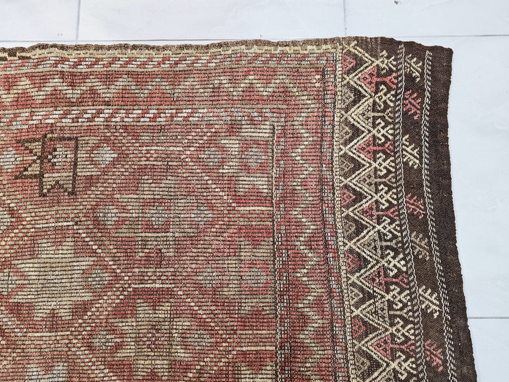 Hand Knotted Wool Turkish Rug: Vintage Bohemian Kilim (5.10x9.90 ft)