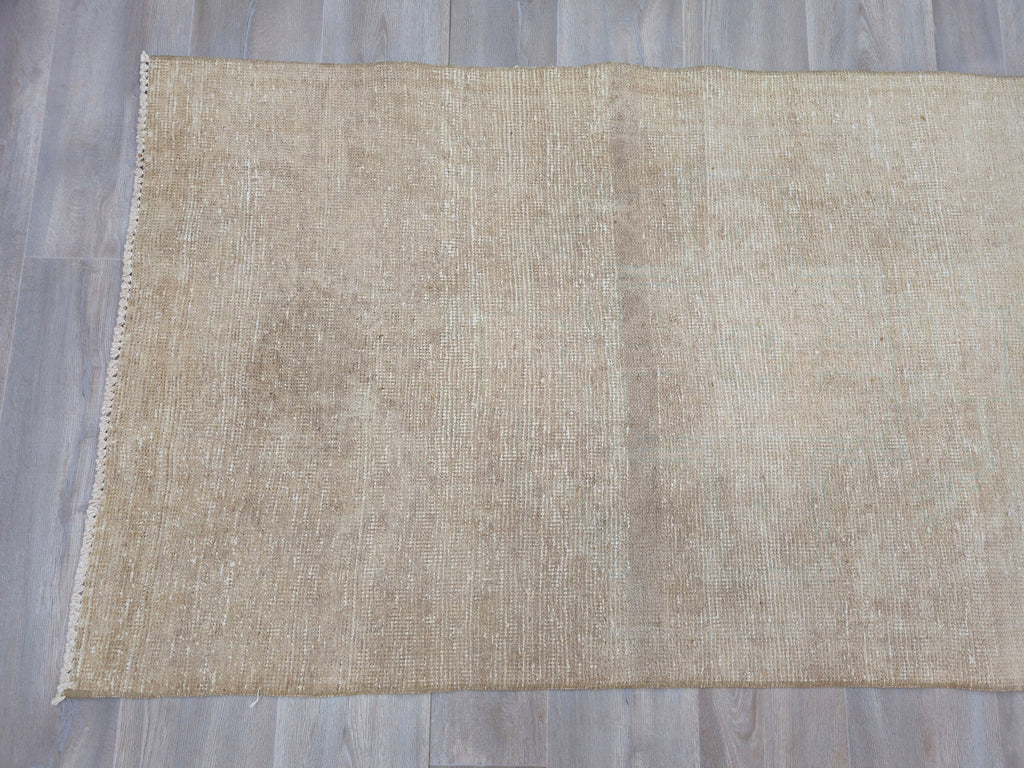 Vintage Turkish Oushak Runner Rug: Hand-Knotted Wool Hallway Rug (3x11.6 ft)