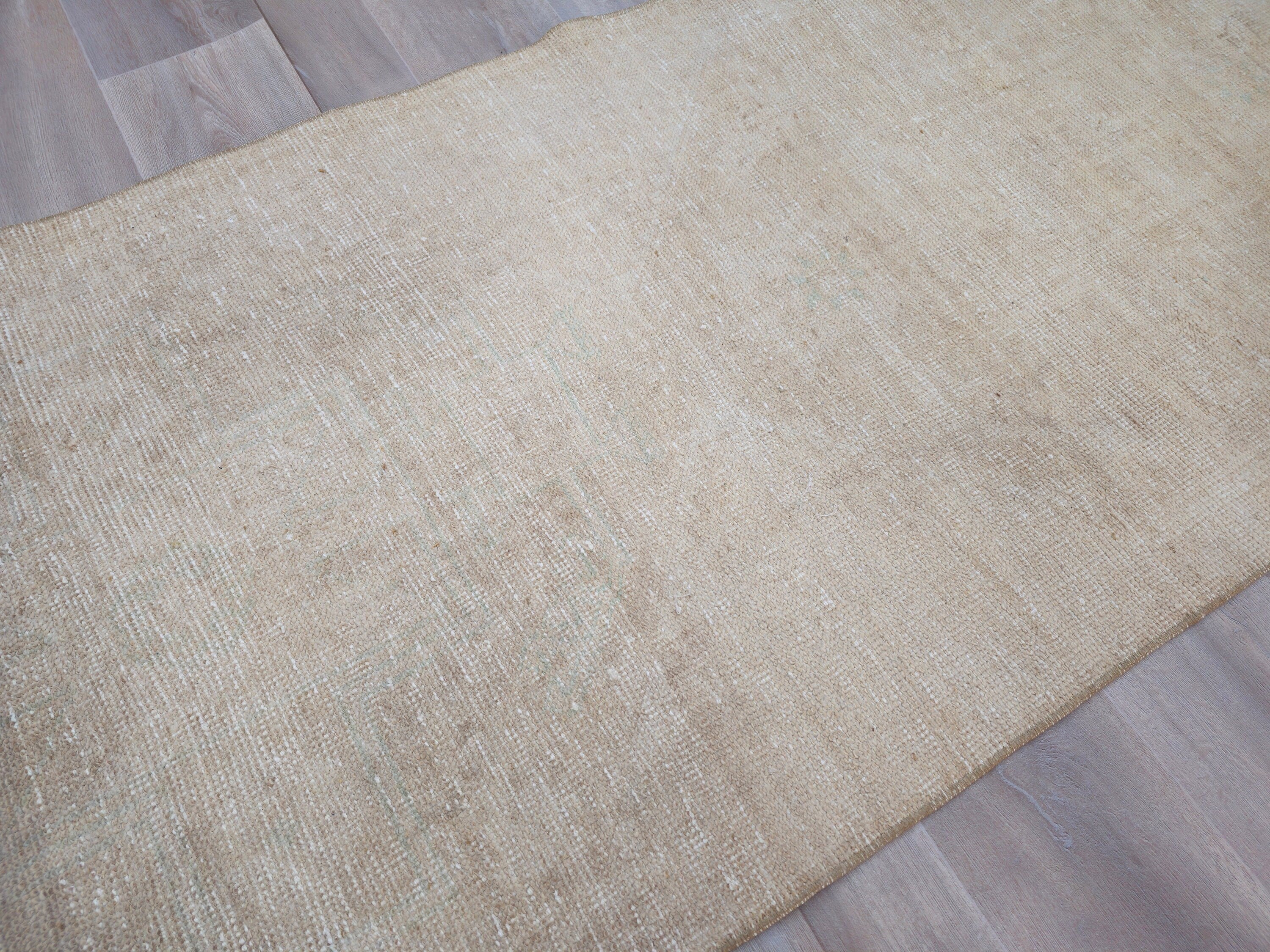 Vintage Turkish Oushak Runner Rug: Hand-Knotted Wool Hallway Rug (3x11.6 ft)