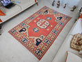 Handmade Wool Oushak Rug: 5x7.5 ft. Antique Turkish Area Rug