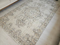 Muted Oushak Rug: 5.3x8.6 ft. Vintage Turkish Wool Area Rug