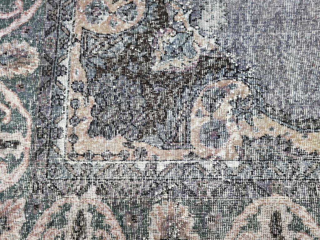 Vintage Navy Blue Turkish Oushak Rug (7x9.5 ft) Wool Area Rug