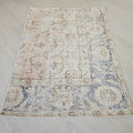 2x2.75 feet Floral Vintage Turkish Wool Doormat - Mini Oushak Rug