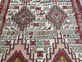 Hand Woven Silk Soumak Rug: Vintage Anatolian Animal Print (4x6)