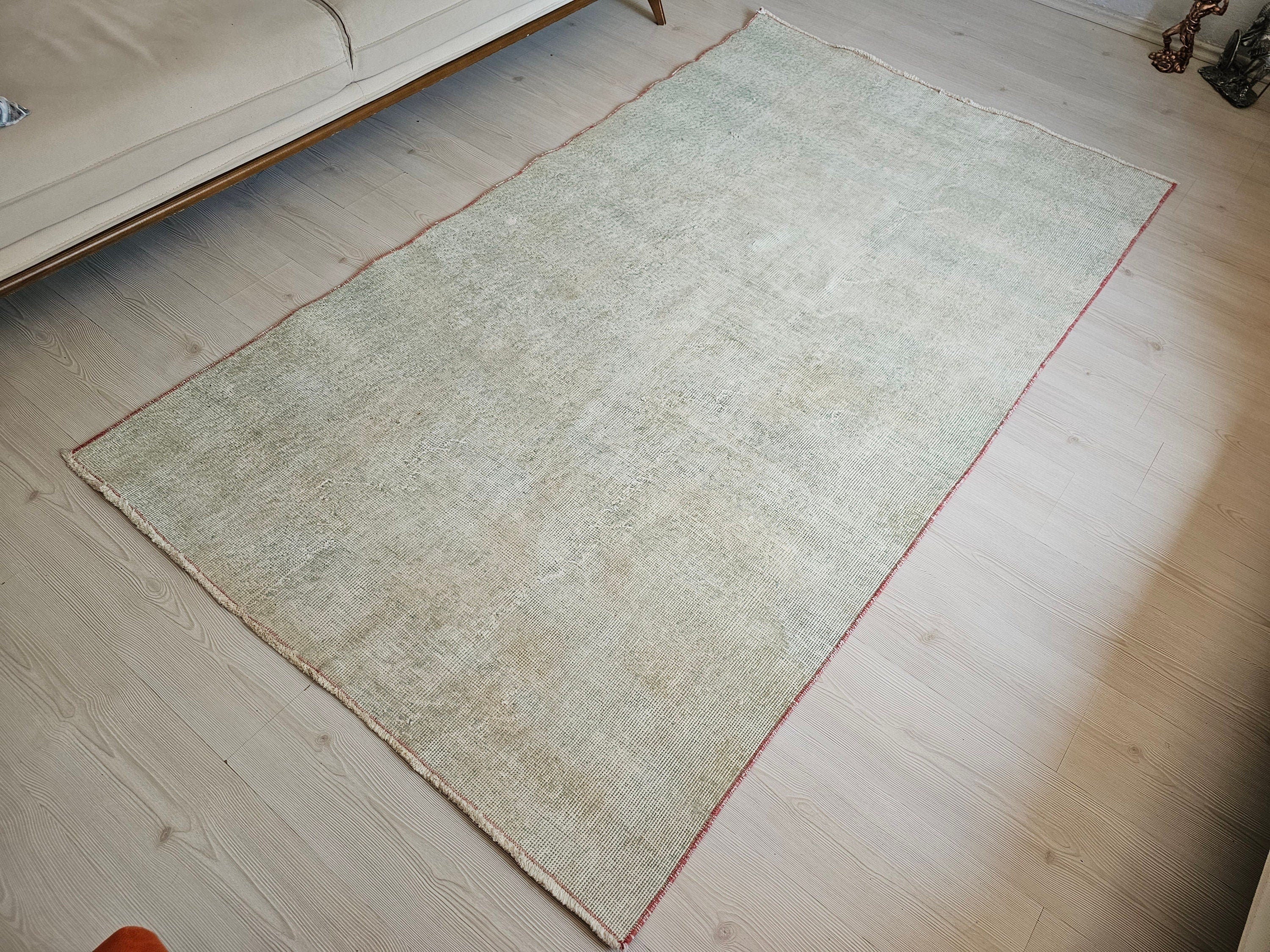 4x7 Vintage Turkish Green Rug