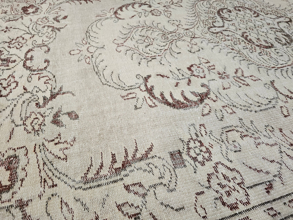 6x9 Hand-Knotted Wool Oushak Rug: Turkish Home Decor Carpet