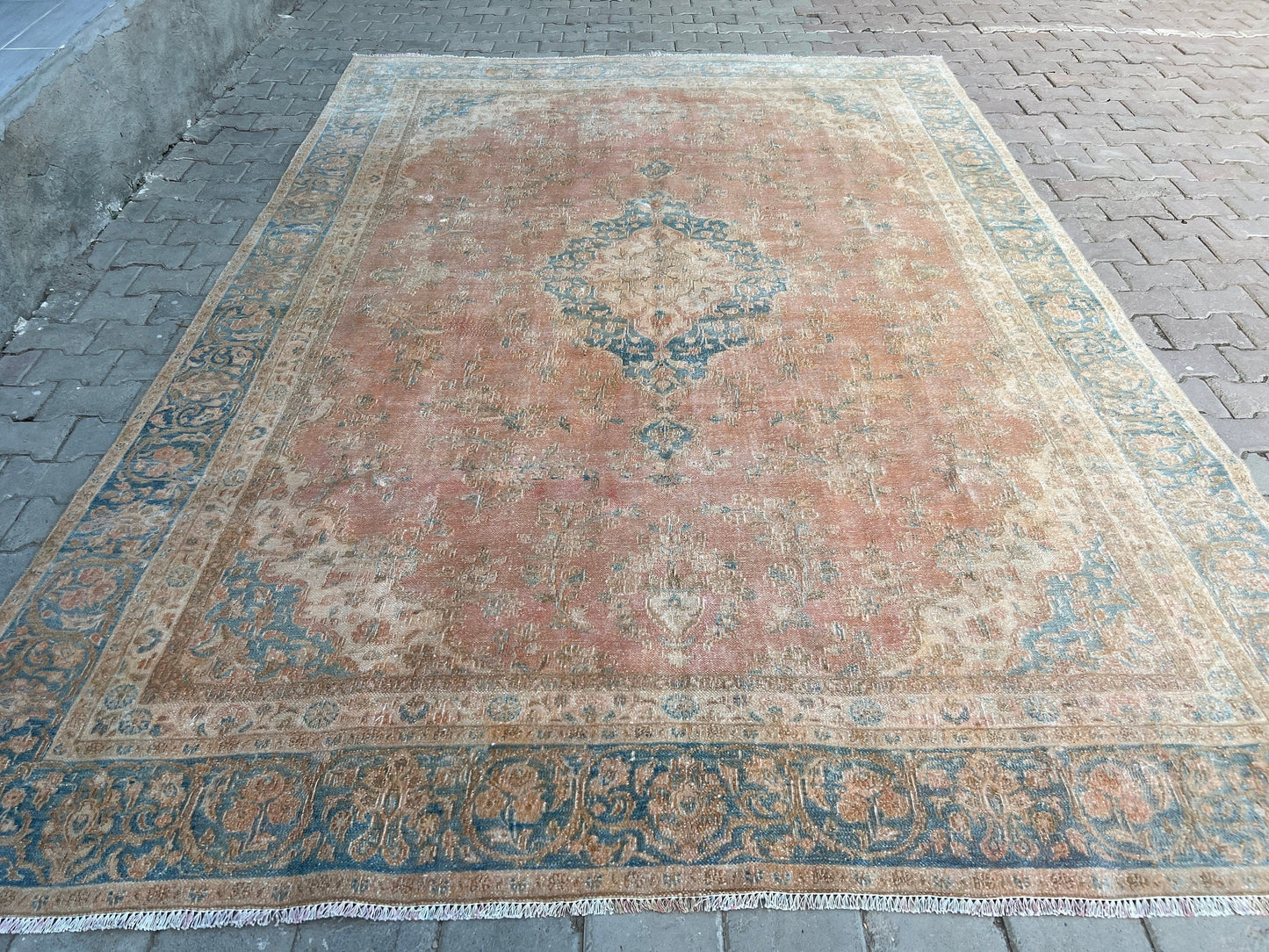 8x12 feet Vintage Turkish Area Rug for Bedroom and Livingroom