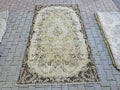 5x8 Vintage Turkish Oushak Rug: Hand-Knotted Wool Entry Rug