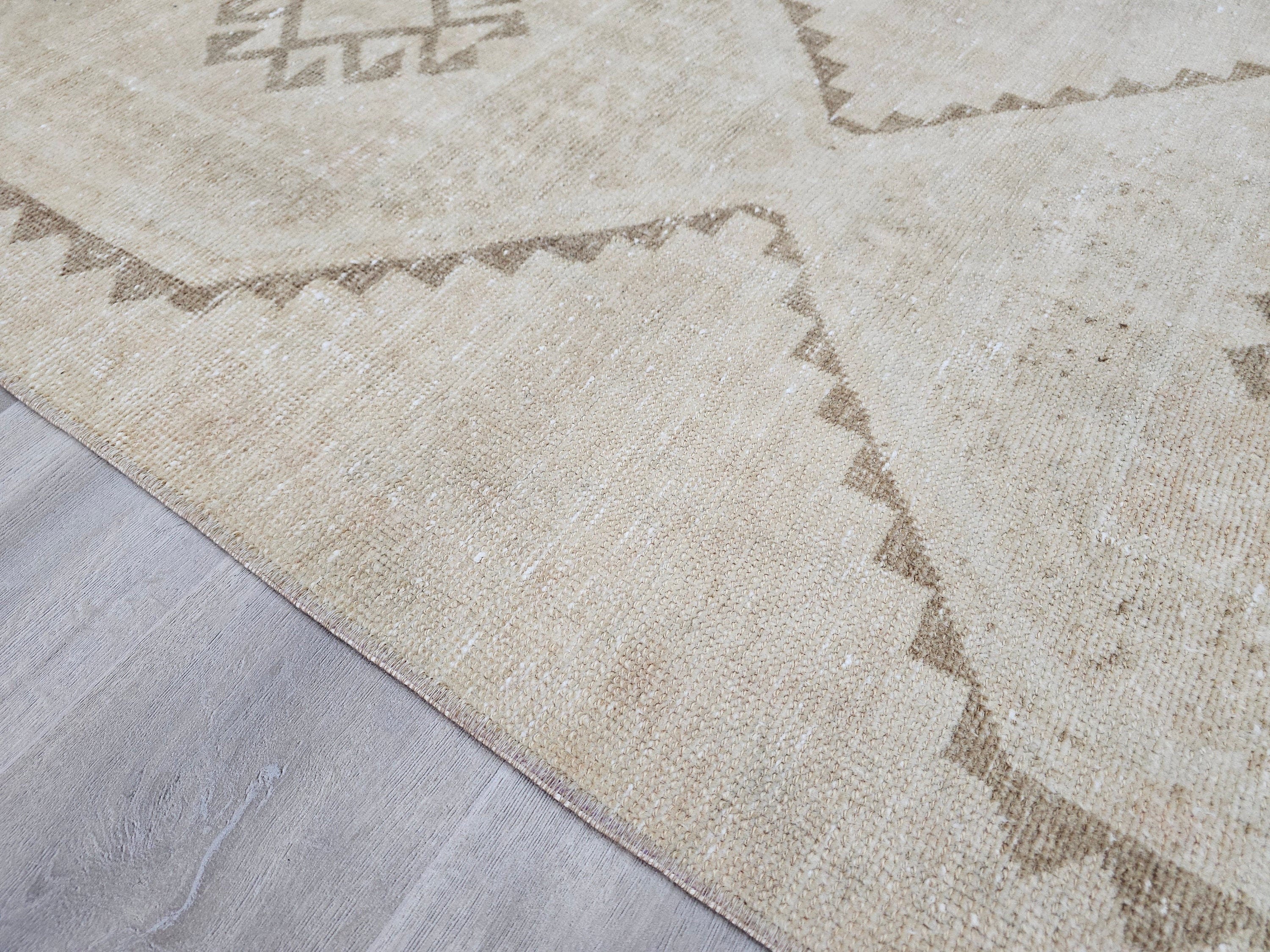 Vintage Turkish Oushak Runner: Hand Knotted Wool, Earth Tone (3.10x12.60 feet)