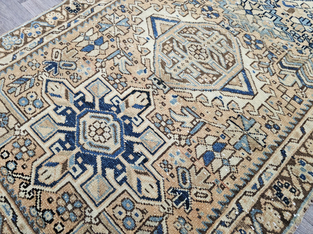 Hand Knotted Wool Runner Rug: 3x12 ft Vintage Persian Design