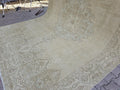 9x12 Hand-Knotted Wool Anatolian Rug: Neutral Beige & Ivory