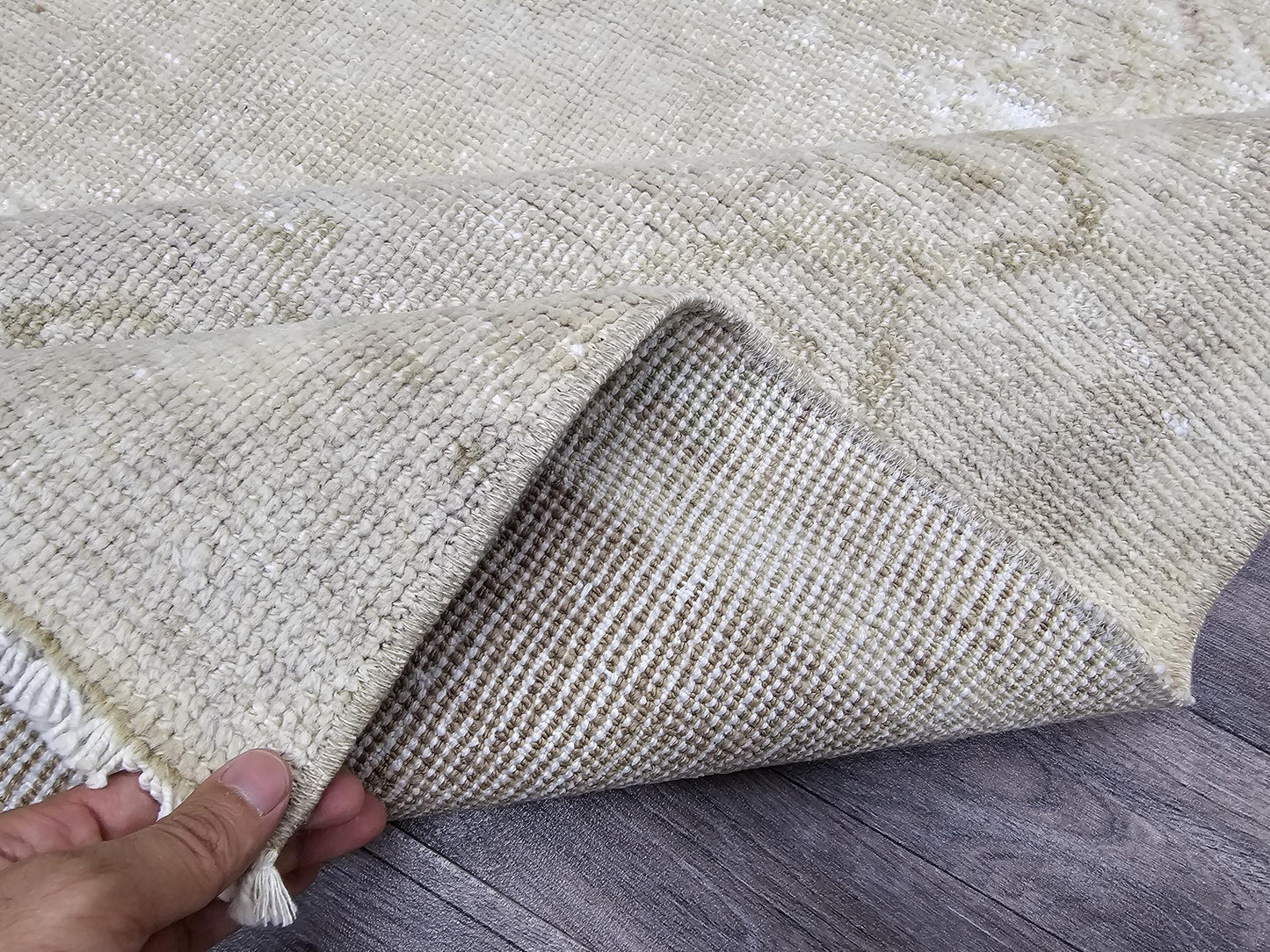 3x12 Narrow Neutral Runner Rug - Hand Knotted Wool Runner - Runner for Side of Bed - Master Bathroom Runner - Boho Runner /2.85x11.60 feet